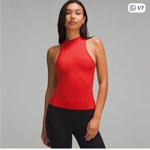 Lululemon Athletica Red Mock-Neck Tank